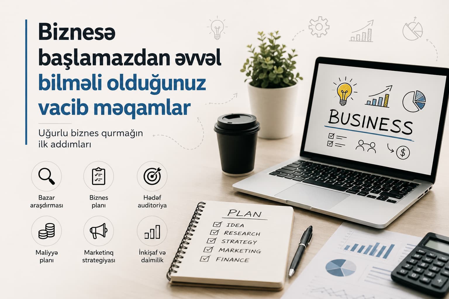 Biznesə başlamazdan əvvəl bilməli olduğunuz vacib məqamlar – biznes planı, bazar araşdırması və uğurlu sahibkarlıq haqqında bələdçi
